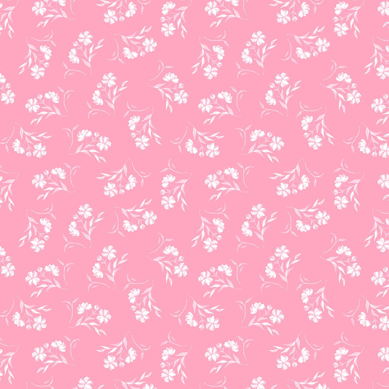 Fabric P & B Textiles Pink Vintage Flower Toss Coquette Charm by the Quarter Yard 6491-PINK