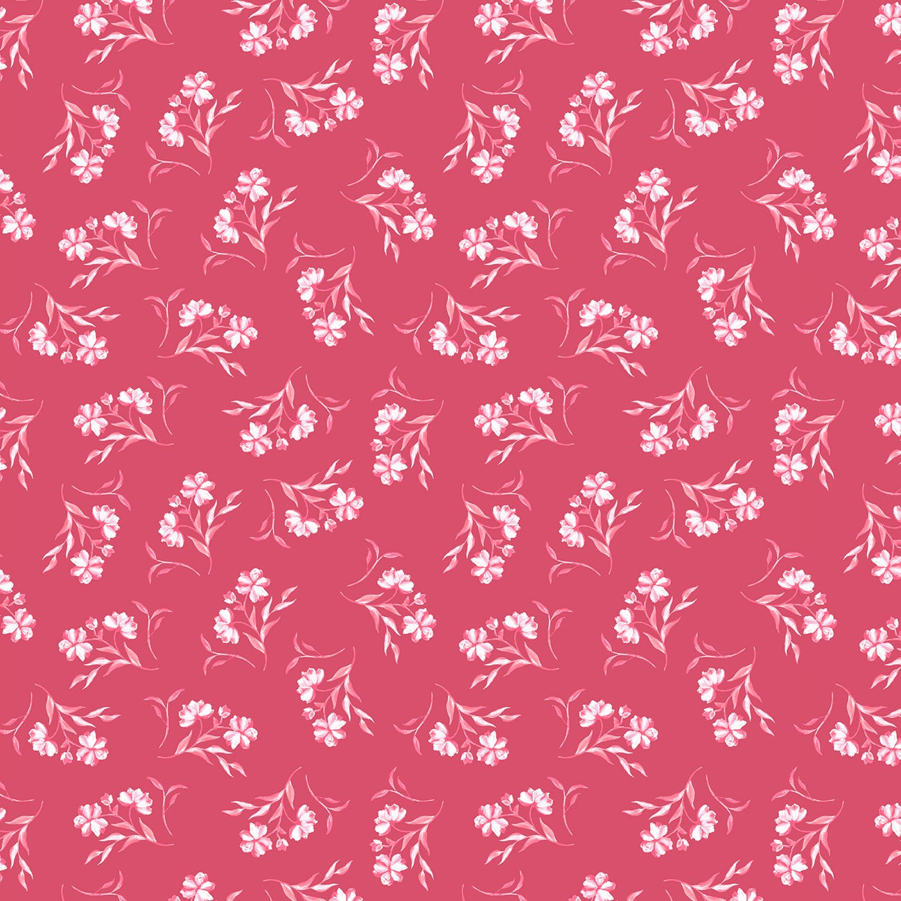 Fabric P & B Textiles Rose Vintage Flower Toss Coquette Charm by the Quarter Yard 6491-ROSE