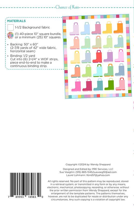 Moda Fabrics Chance of Rain Quilting Pattern WS-78