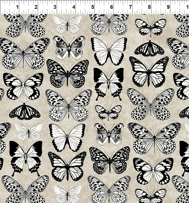 Fabric In The Beginning Sand Butterflies Sketchbook Prints by the Quarter Yard 6SK-1