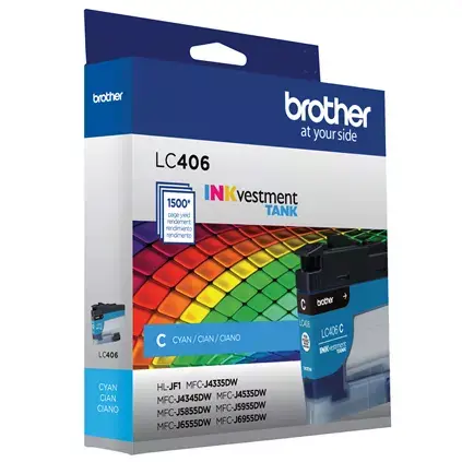 Brother PrintModa HLJF1 Standard Yield Ink LC406CS Cyan for Sale at World Weidner