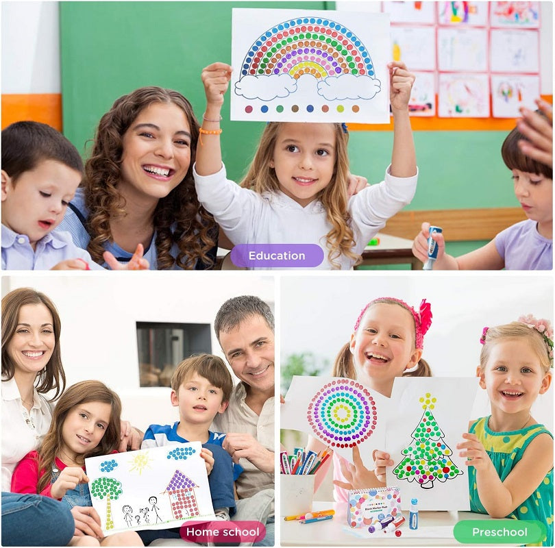 Ohuhu 10ct 60 ml/18mm Dot Markers Bingo Daubers and 30 Pages Activity Book Y30-80700-14