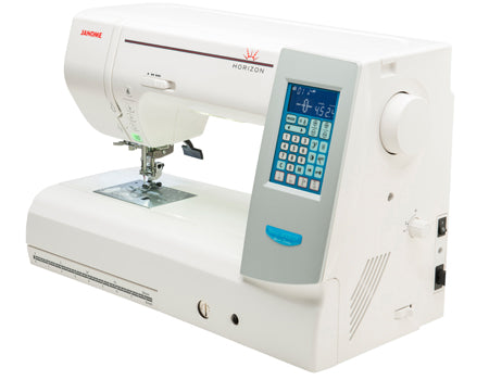 angled image of the Janome Horizon Memory Craft MC8200QCP Sewing Machine