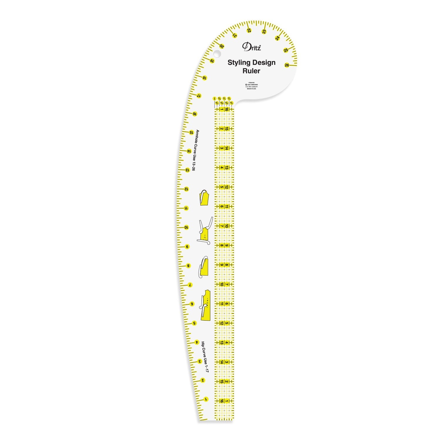 Dritz 20" Clear Styling Design Ruler 852