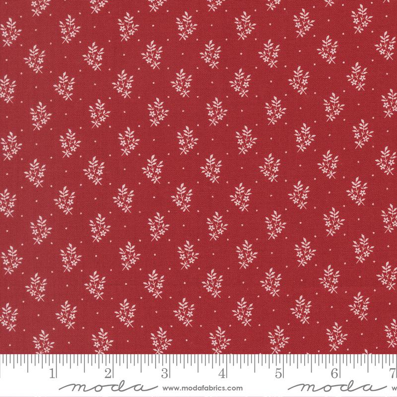 Fabric Moda Crimson Flower Sprig American Gatherings III by the Quarter Yard 49327-12