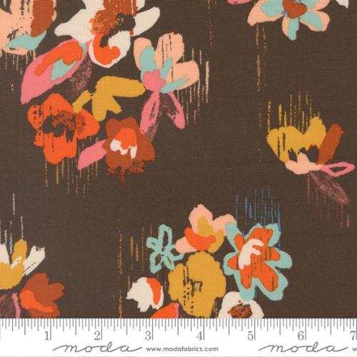 Fabric Moda Walnut Brush Stroke Floral Boho Haven by the Quarter Yard 45640-15