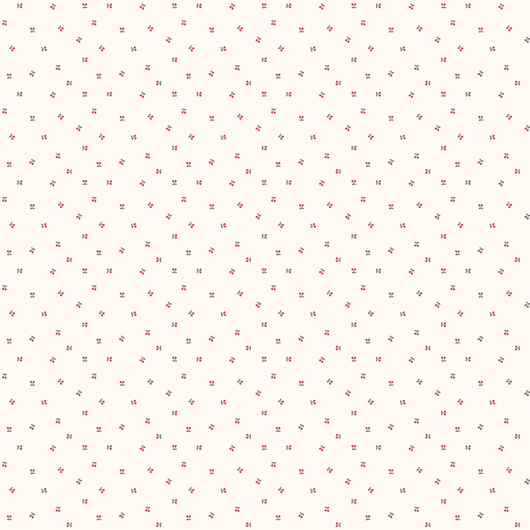 Fabric FIGO Cream Ditsy Cherries Cherry Orchard by the Quarter Yard 91317-11