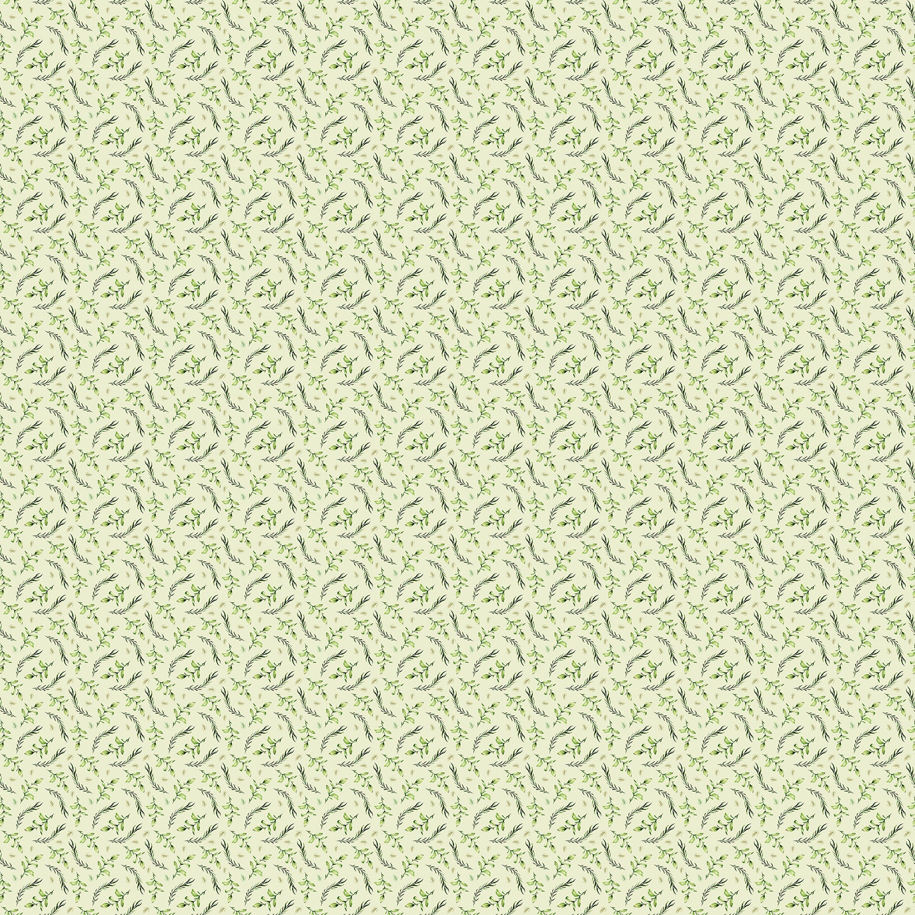 Fabric FIGO Green Leaves Story Book by the Quarter Yard 91339-74