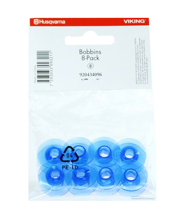Husqvarna Viking 920434096 8pk Blue Plastic Bobbins