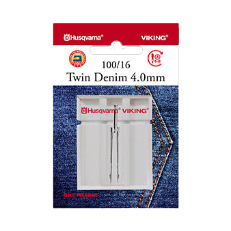 Husqvarna Viking Twin Machine Needle denim 100/16 4.0mm
