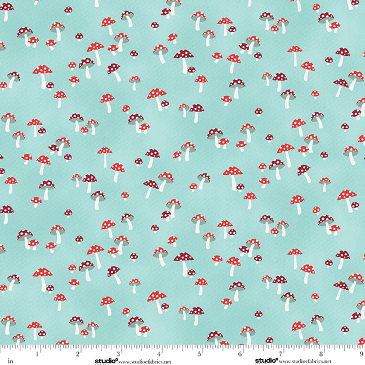 Fabric Studio E Forget-Me-Not Blue Mushrooms The G.O.A.T. by the Quarter Yard 9256-11