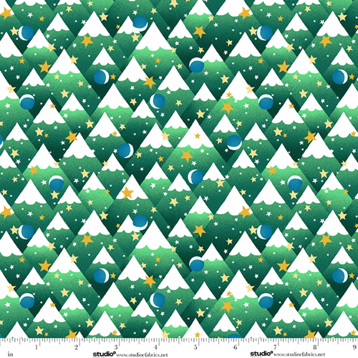 Fabric Studio E Alpine Green Mini Mountains The G.O.A.T. by the Quarter Yard 9257-67