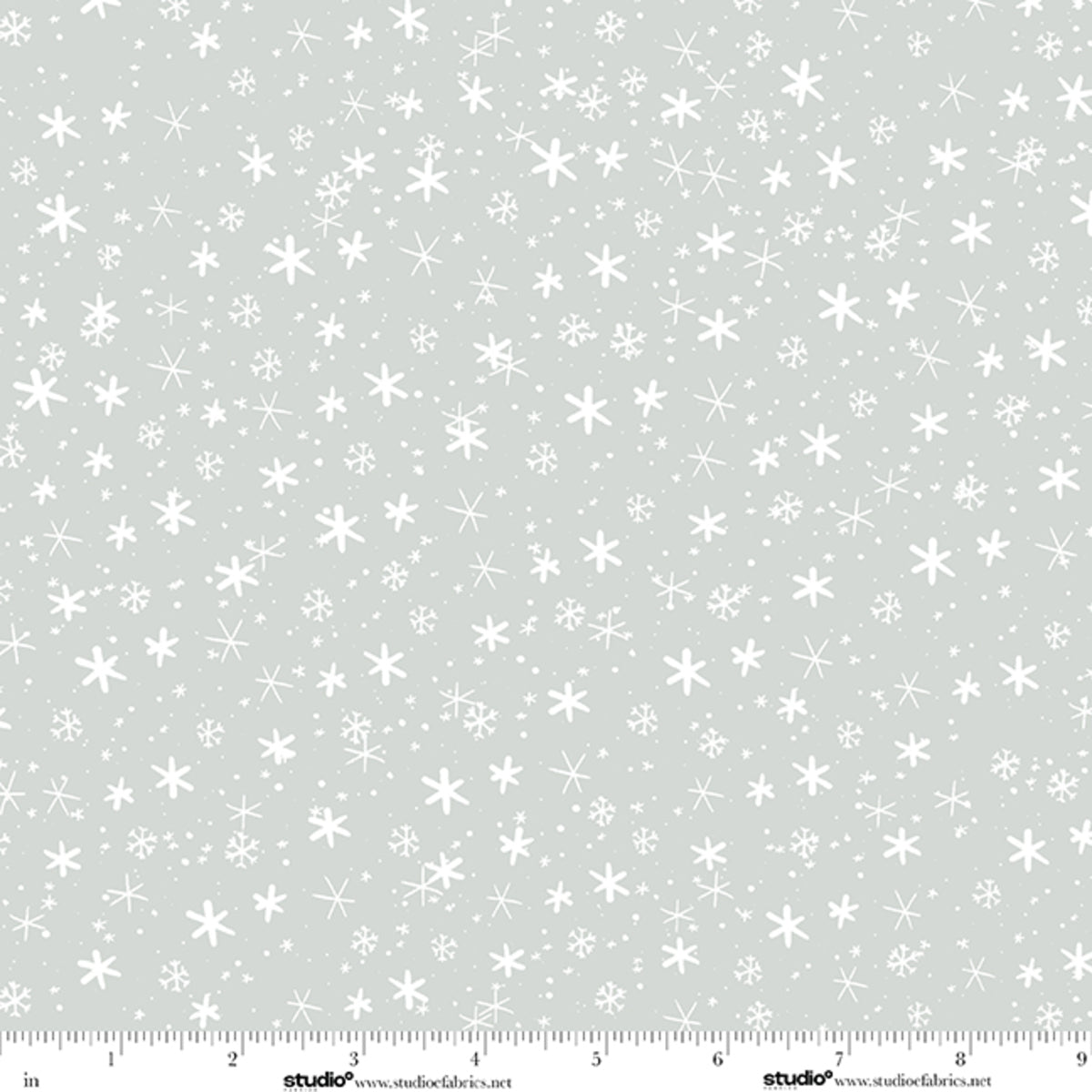 Fabric Studio E Cloud Small Snowflake Toss The Cool Club by the Quarter Yard 9337-91