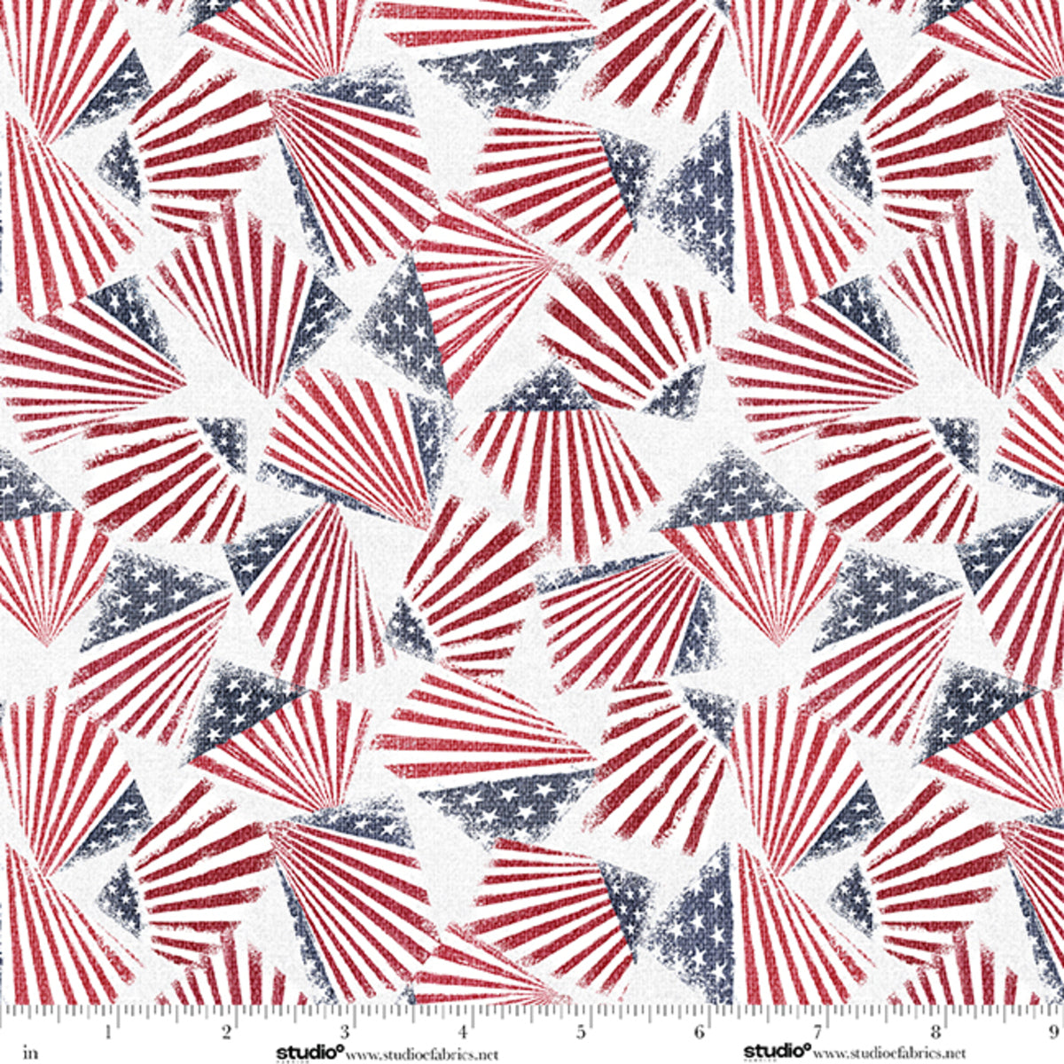 Fabric Studio E Patriotic Flag Abstract Stars & Stripes by the Quarter Yard 9341-103