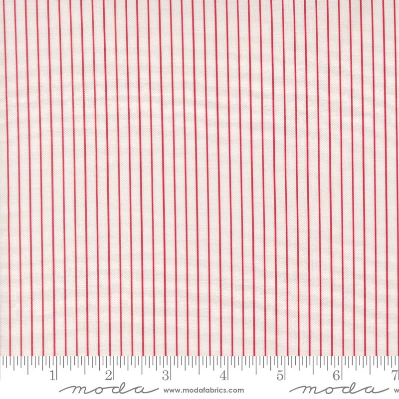 Fabric Moda Red Walk the Line Bonbon Jar by the Quarter Yard 18284-11