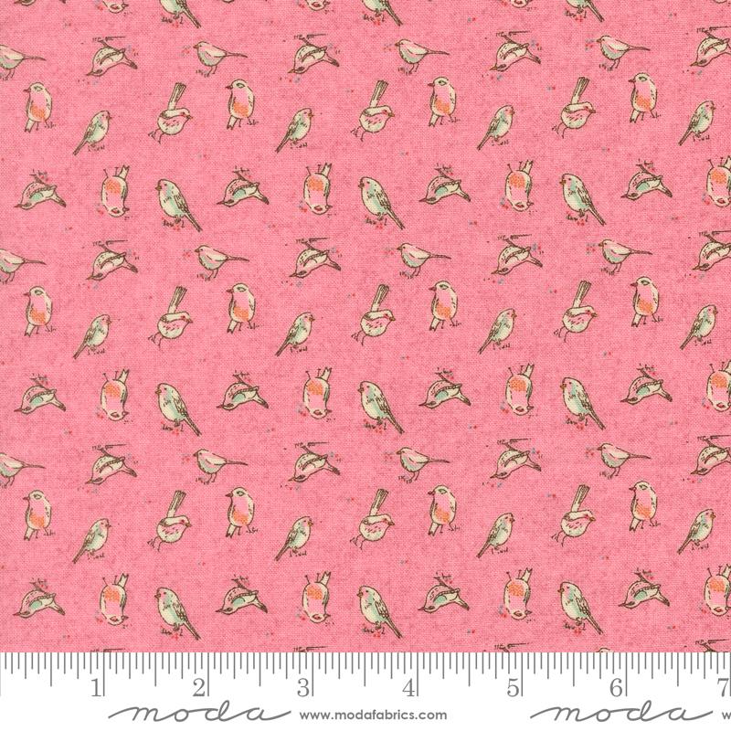 Fabric Moda Blush Orlo Birdie Sorrel by the Quarter Yard 30793-18