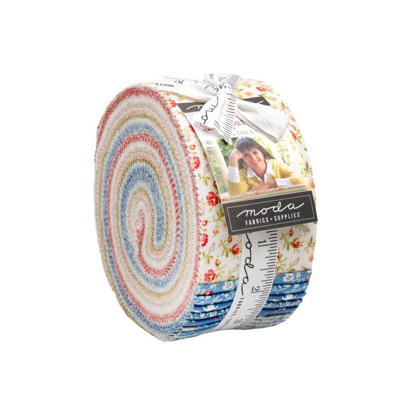 Fabric Moda Precuts Larkspur and Linen 2.5" Strip Jelly Roll 35450JR