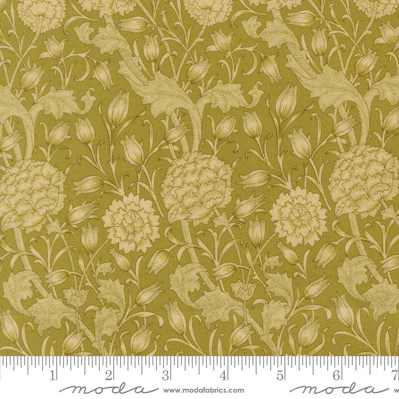 Fabric Moda Moss Morris Tulips Larkspur and Linen by the Quarter Yard 35450-28