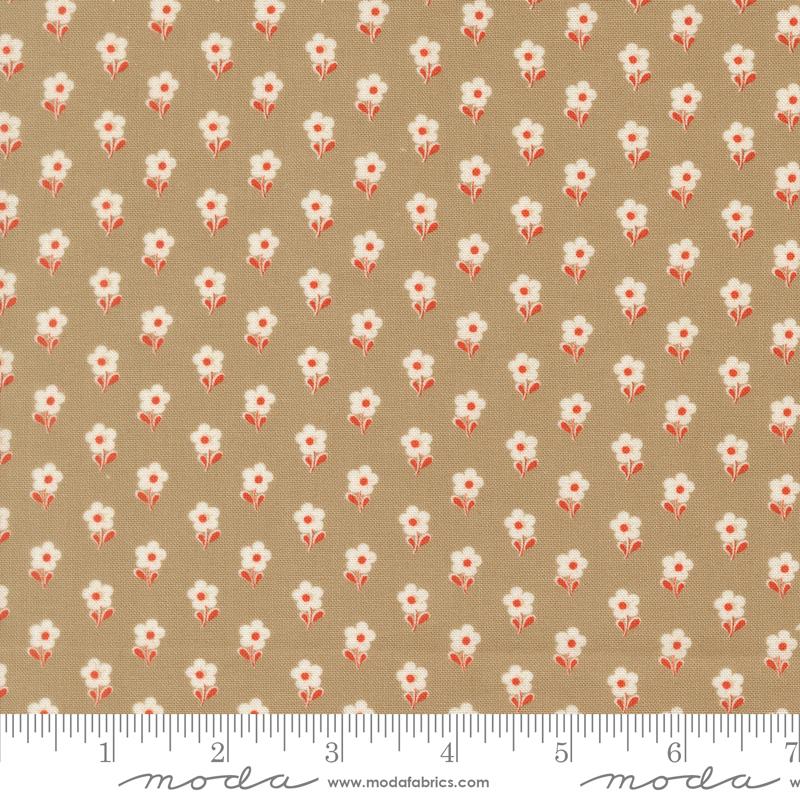 Fabric Moda Stone Daisies Larkspur and Linen by the Quarter Yard 35456-17