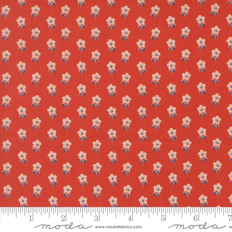 Fabric Moda Pomegranate Daisies Larkspur and Linen by the Quarter Yard 35456-23