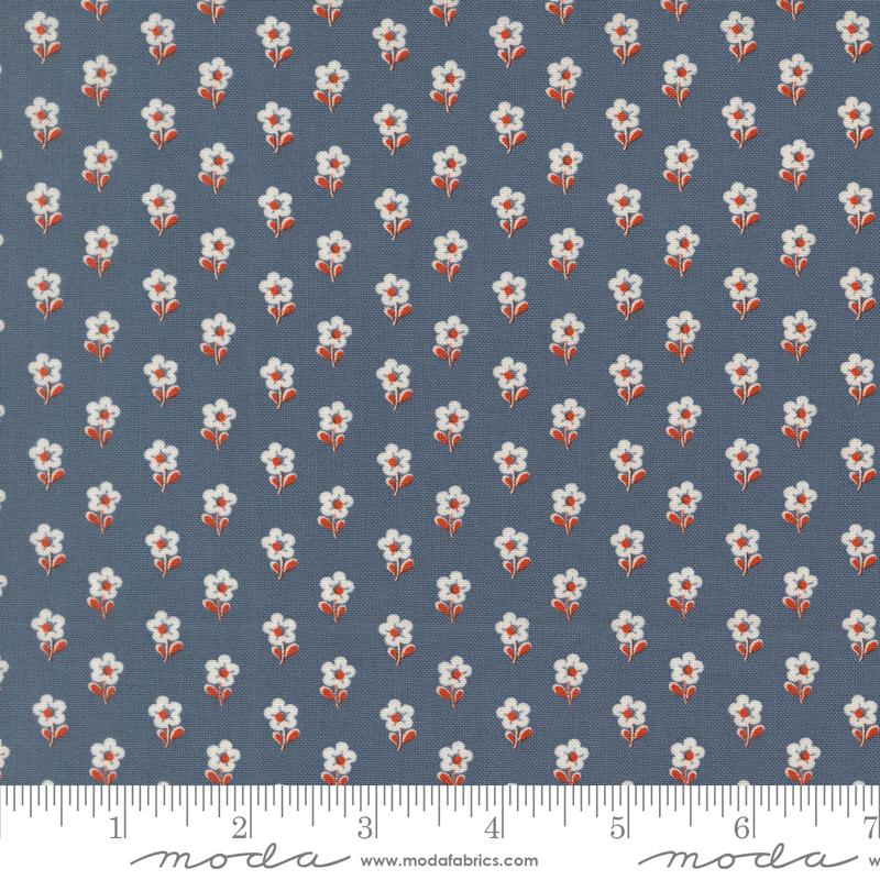 Fabric Moda Cornflower Daisies Larkspur and Linen by the Quarter Yard 35456-27