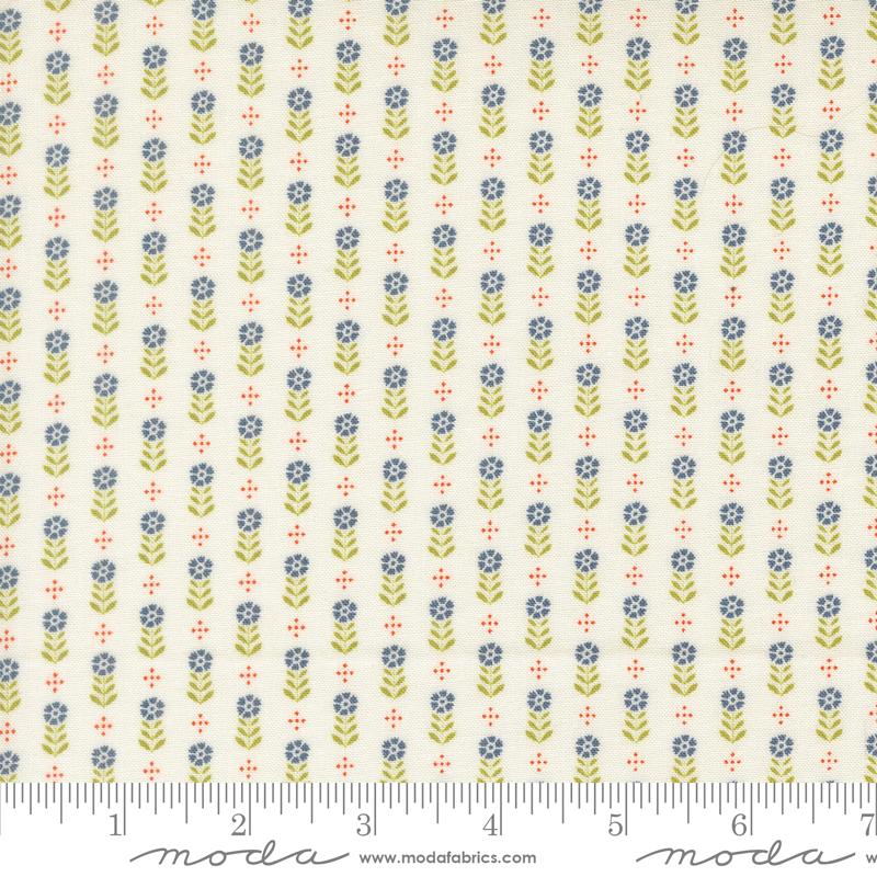 Fabric Moda Daisy Folk Flowers Larkspur and Linen by the Quarter Yard 35457-11