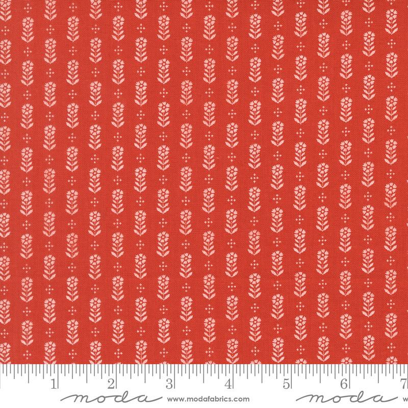 Fabric Moda Pomegranate Folk Flowers Larkspur and Linen by the Quarter Yard 35457-23