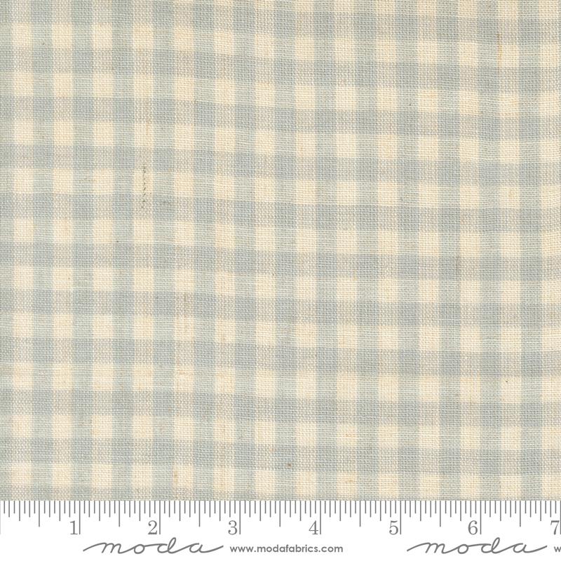 Fabric Moda Sky Buffalo Check in Linen Larkspur Linen Wovens by the Quarter Yard 12226-19