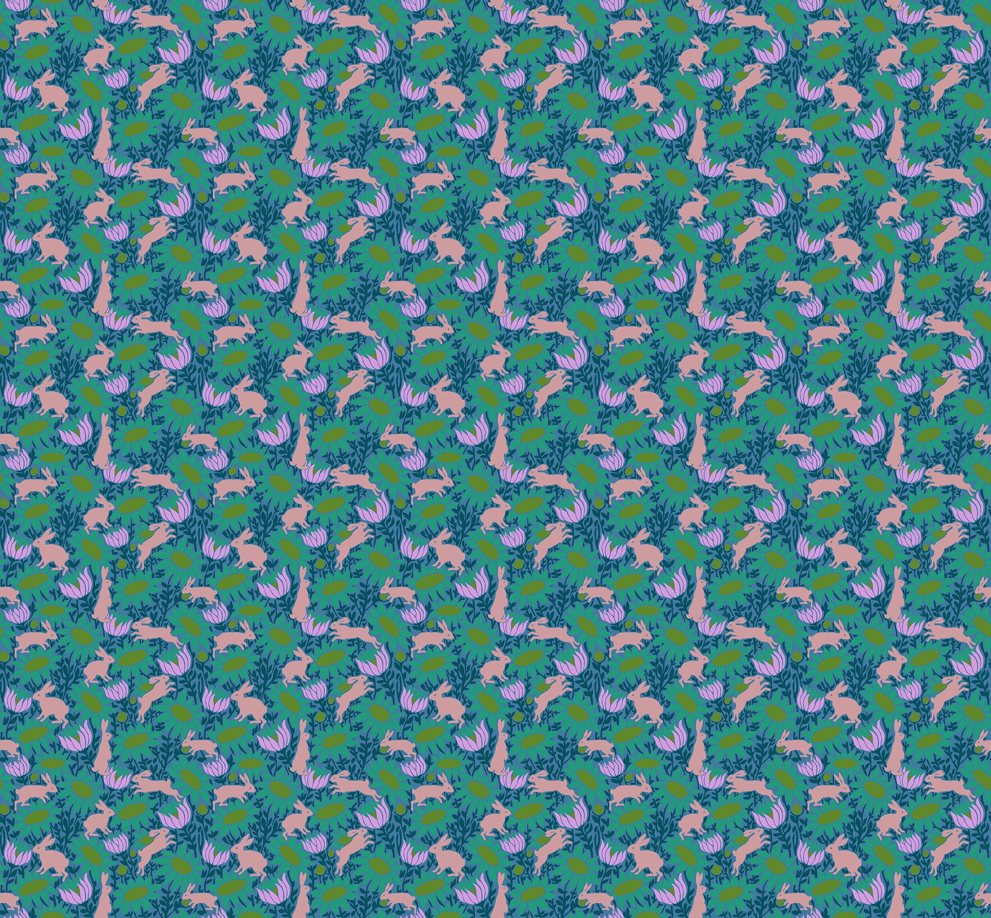 Fabric Anna Maria Jade Chase Mosaic Menagerie by the Quarter Yard AMT187-68C