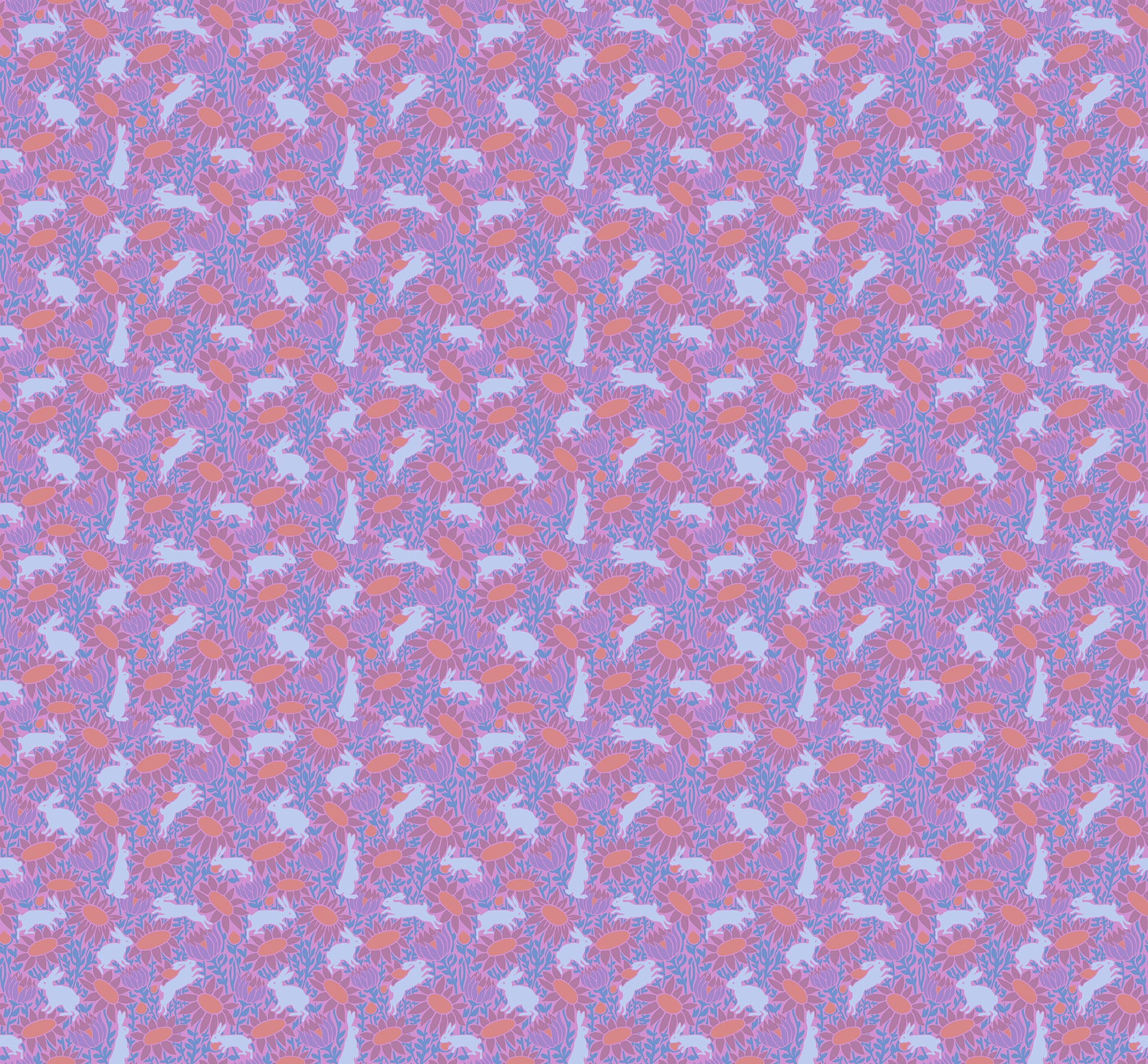 Fabric Anna Maria Lavender Chase Mosaic Menagerie by the Quarter Yard AMT187-83V