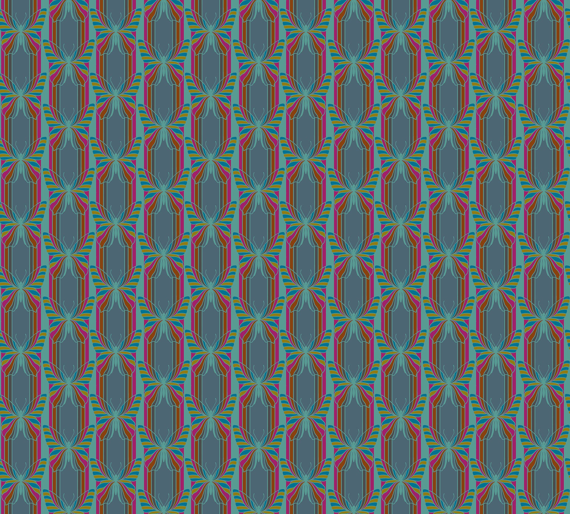Fabric Anna Maria Dusk Hidden Mosaic Menagerie by the Quarter Yard AMT189-68V