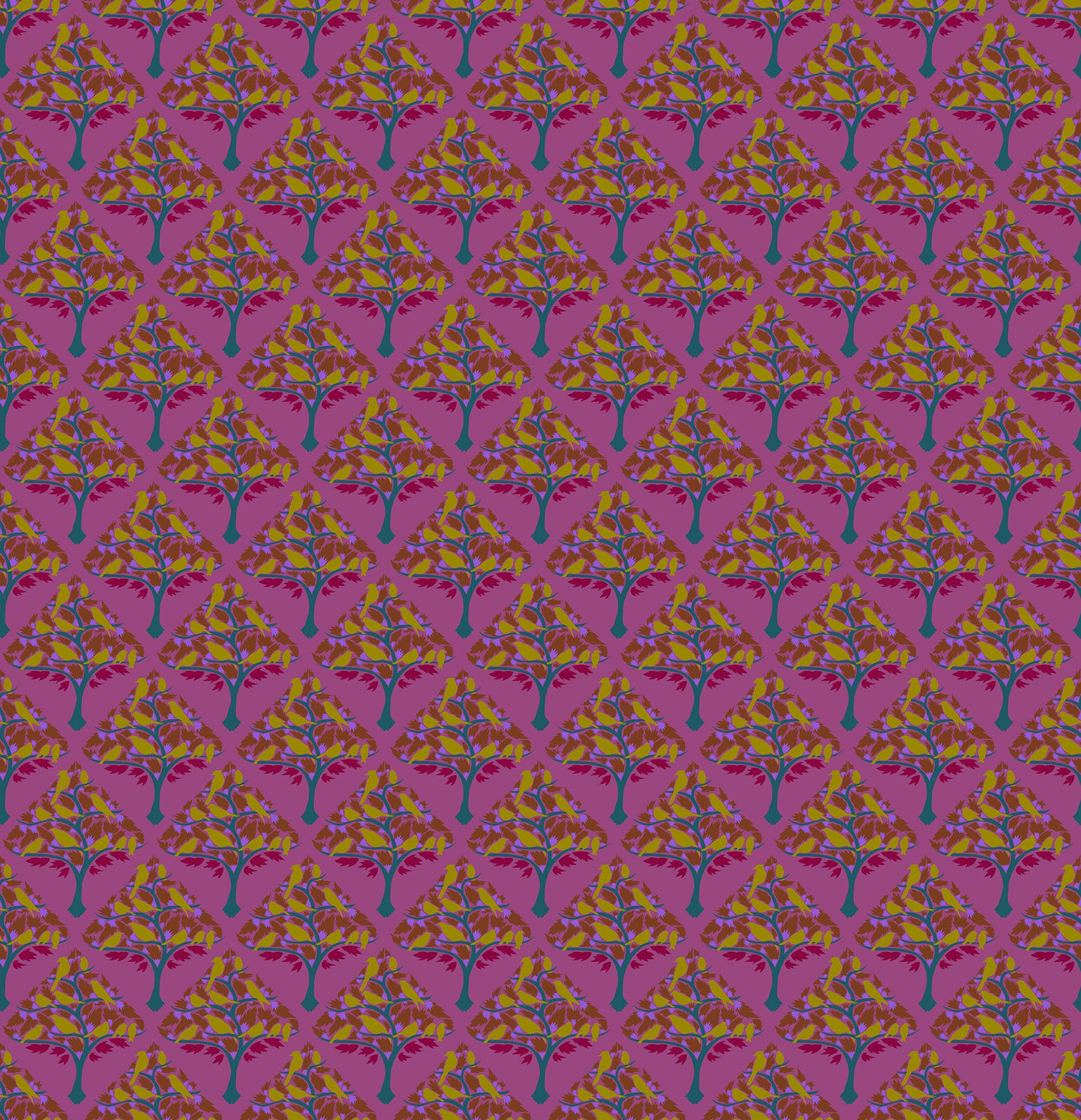 Fabric Anna Maria Plum Ornaments Mosaic Menagerie by the Quarter Yard AMT190-84L