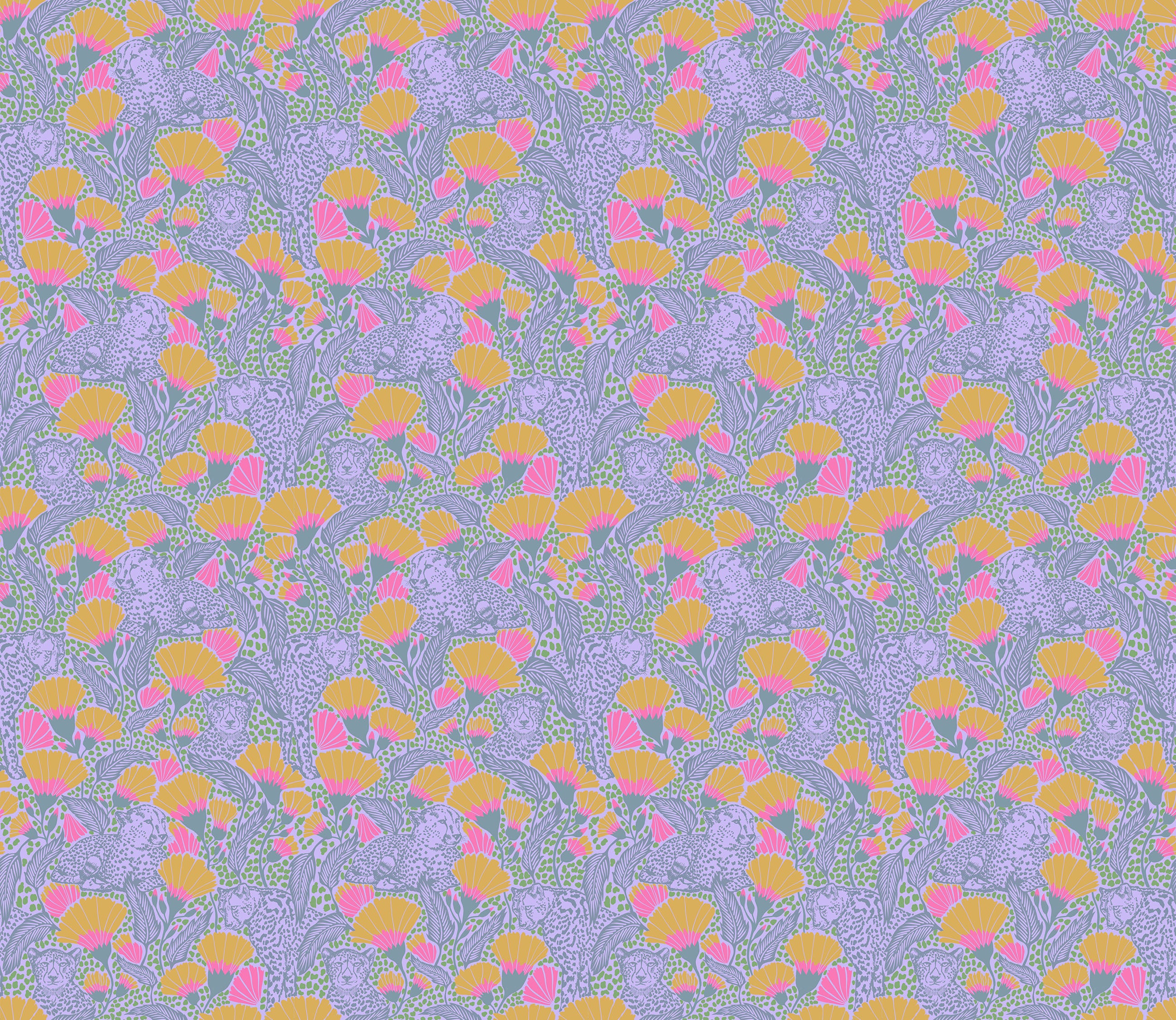Fabric Anna Maria Periwinkle Cheetah Cloth Mosaic Menagerie by the Quarter Yard AMT191-40C