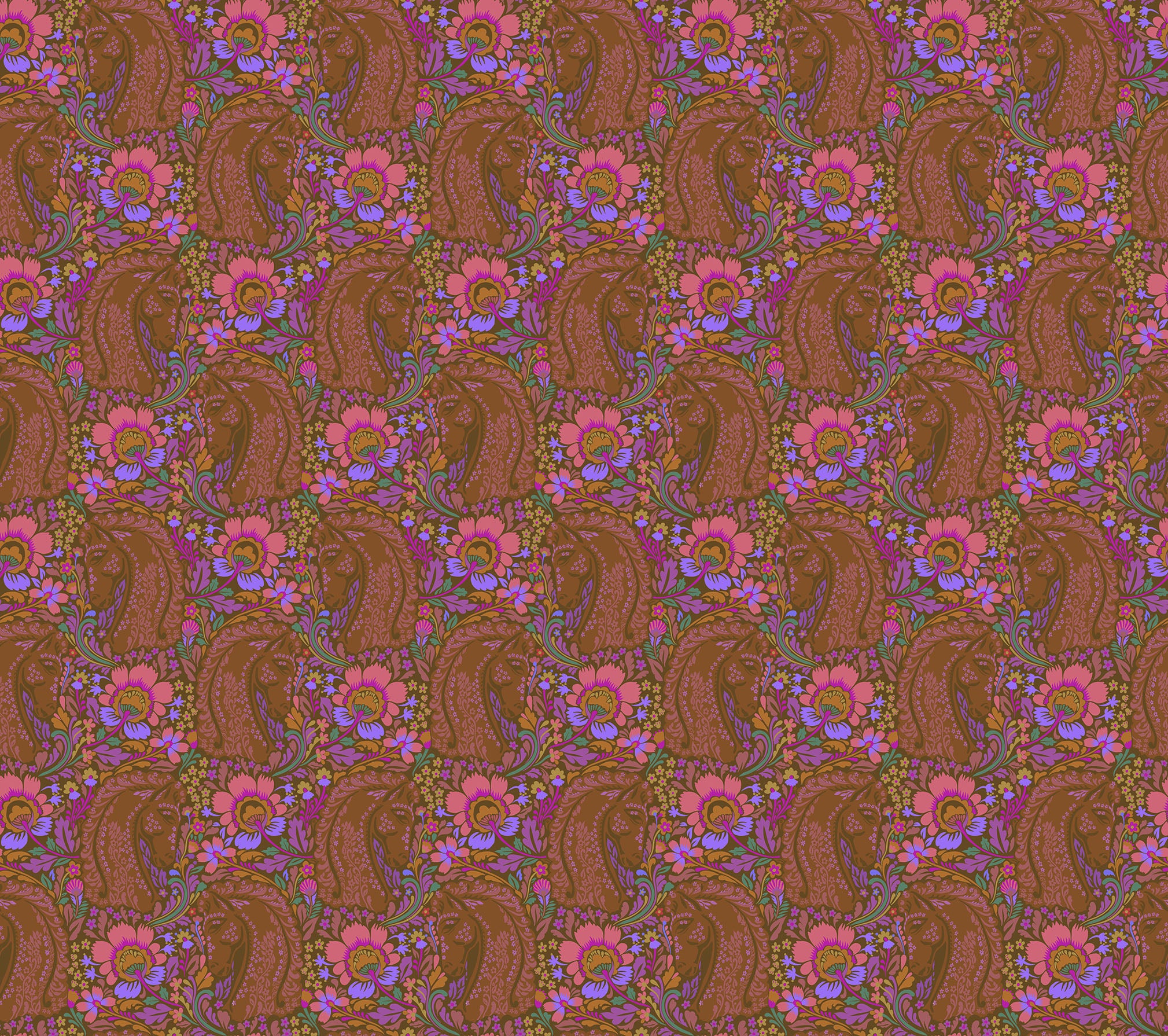 Fabric Anna Maria Amber Mane Event Mosaic Menagerie by the Quarter Yard AMT192-36V