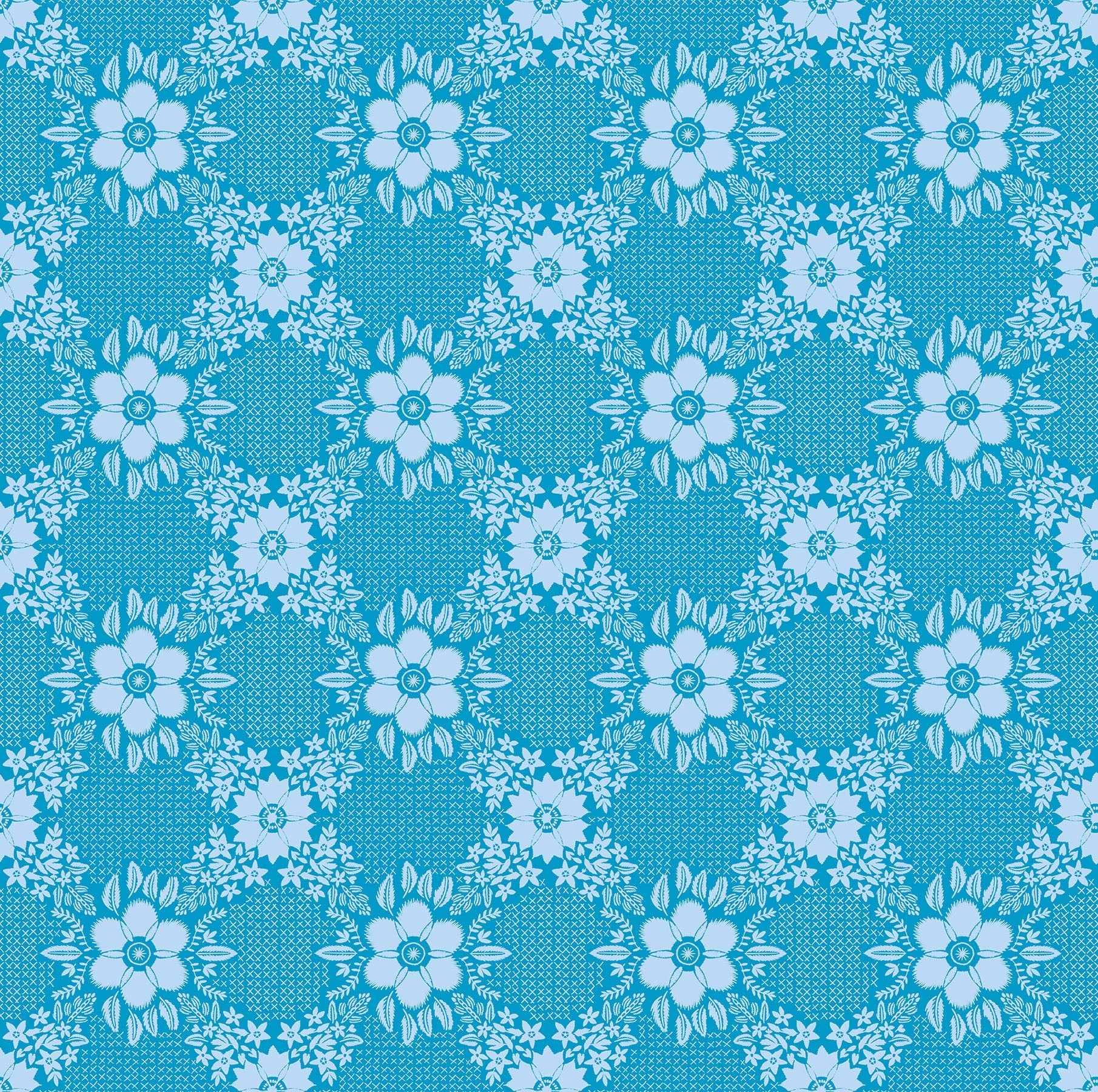 Fabric Anna Maria Cerulean Embroidery Sunseekers by the Quarter Yard AMT194-62C