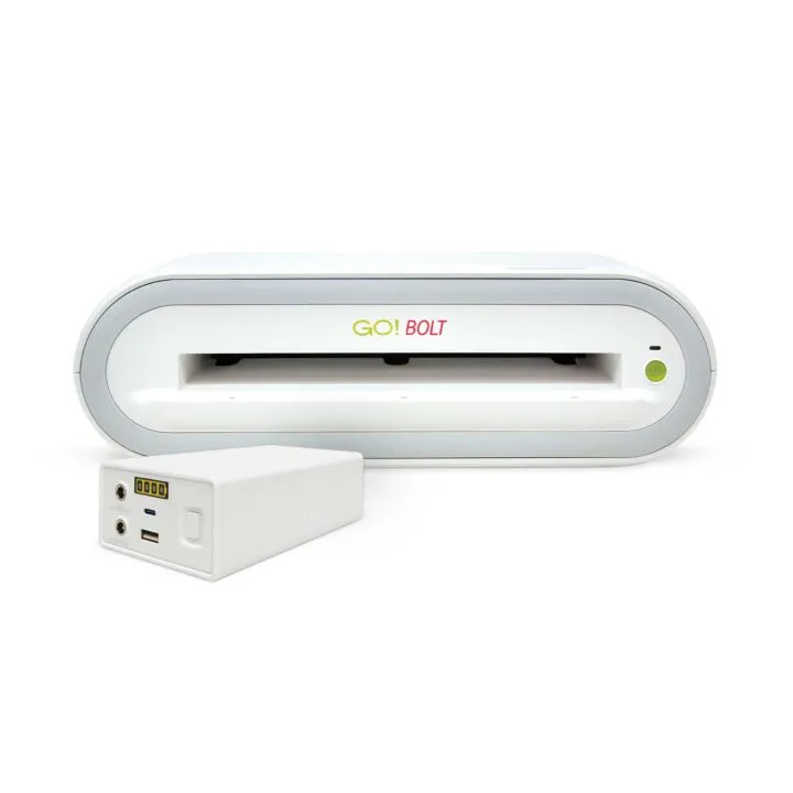 White electronic device with 'GO! BOLT' branding on a white background