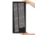 A black rectangular mat with numbered gray numbered sections and white numbers, held up by two hands against a white background.