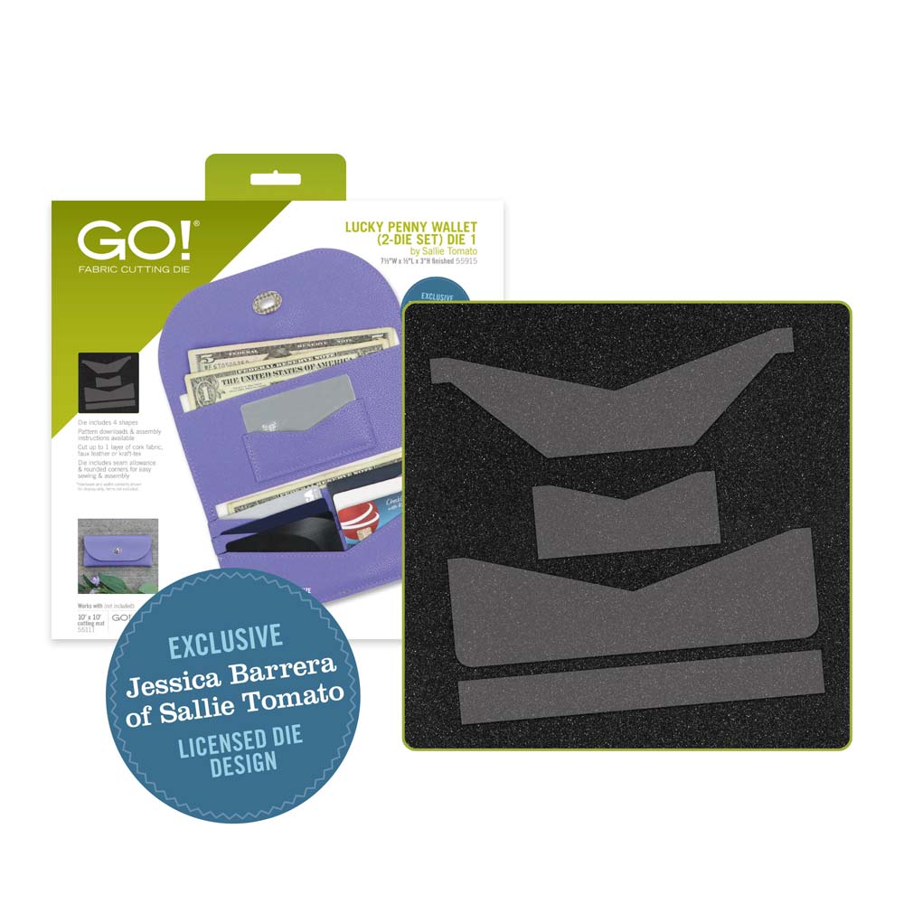 AccuQuilt GO! Lucky Penny Wallet 2 Die Set by Sallie Tomato 55915