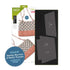 GO! brand die-cut pattern card set for crafting, featuring a patterned purse design on the left packaging and three dark gray pattern cards labeled A, G, and F on a black mat to the right.
