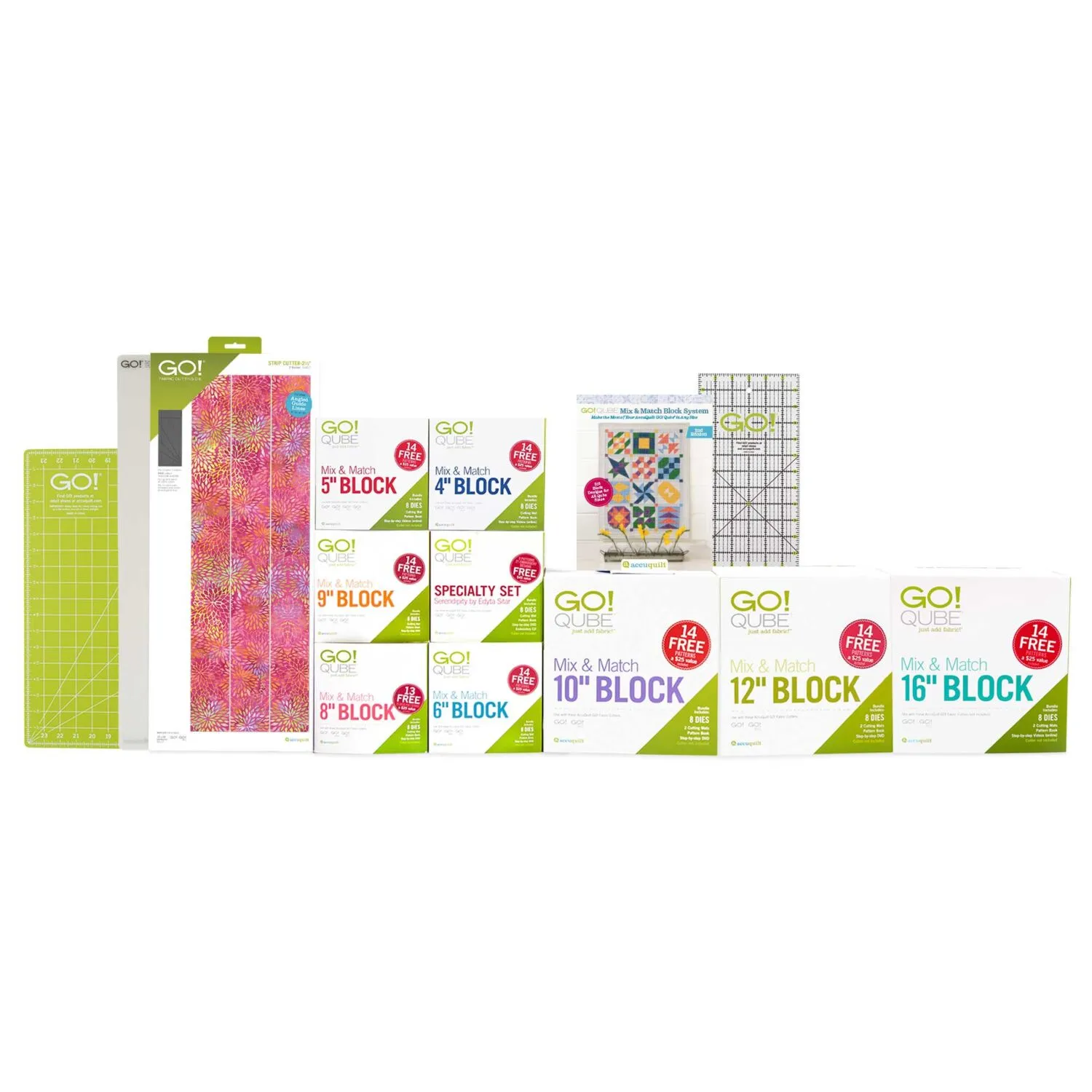 AccuQuilt GO! Qubed Mix & Match Complete Bundle 56406