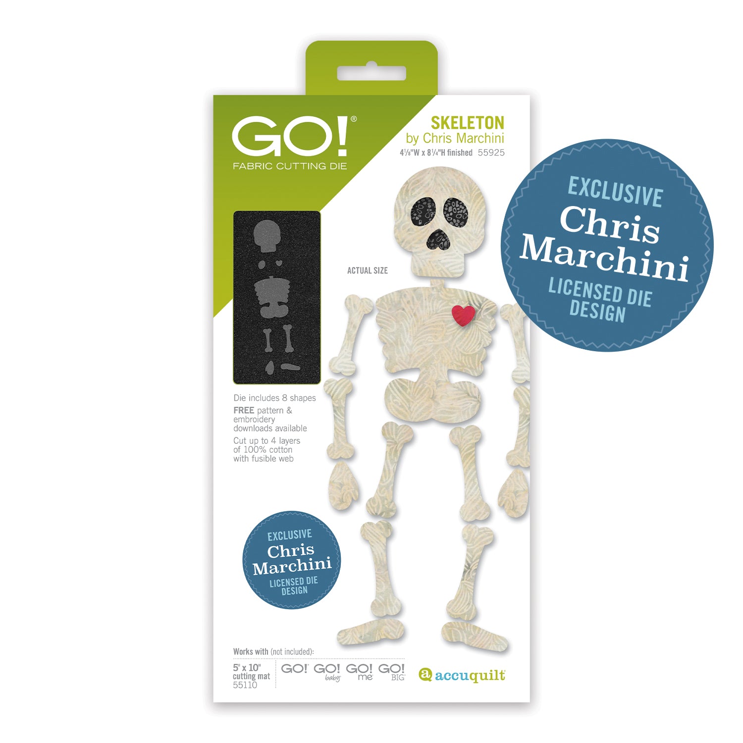AccuQuilt GO! Skeleton Die by Chris Marchini 55925