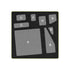 A square black textured mat or pad with a raised border, featuring gray cutout shapes labeled A, B, C, D, E, F, G, and H, shown on a plain white background.