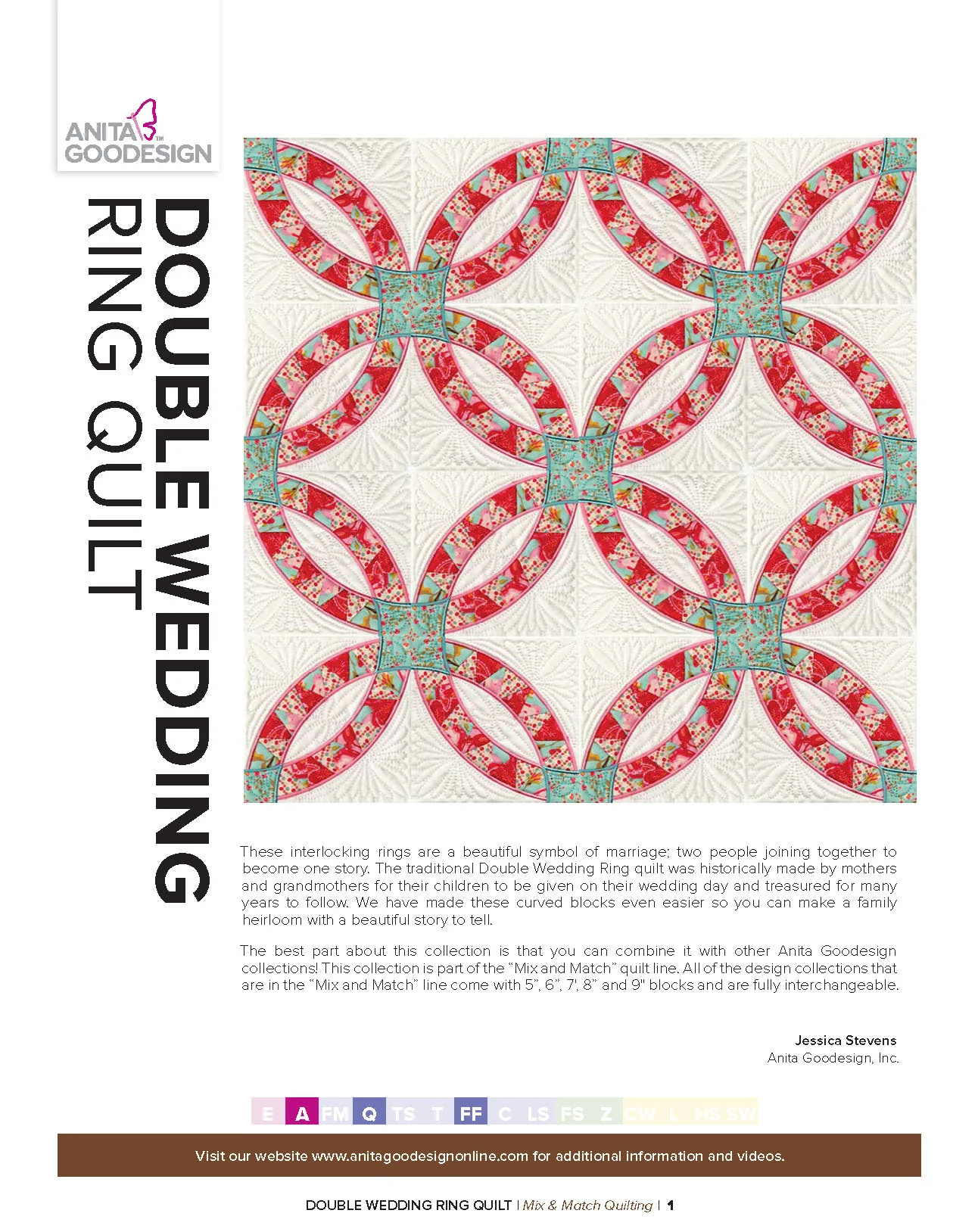 Anita Goodesign Double Wedding Ring Quilt Pattern Collection 314AGHD