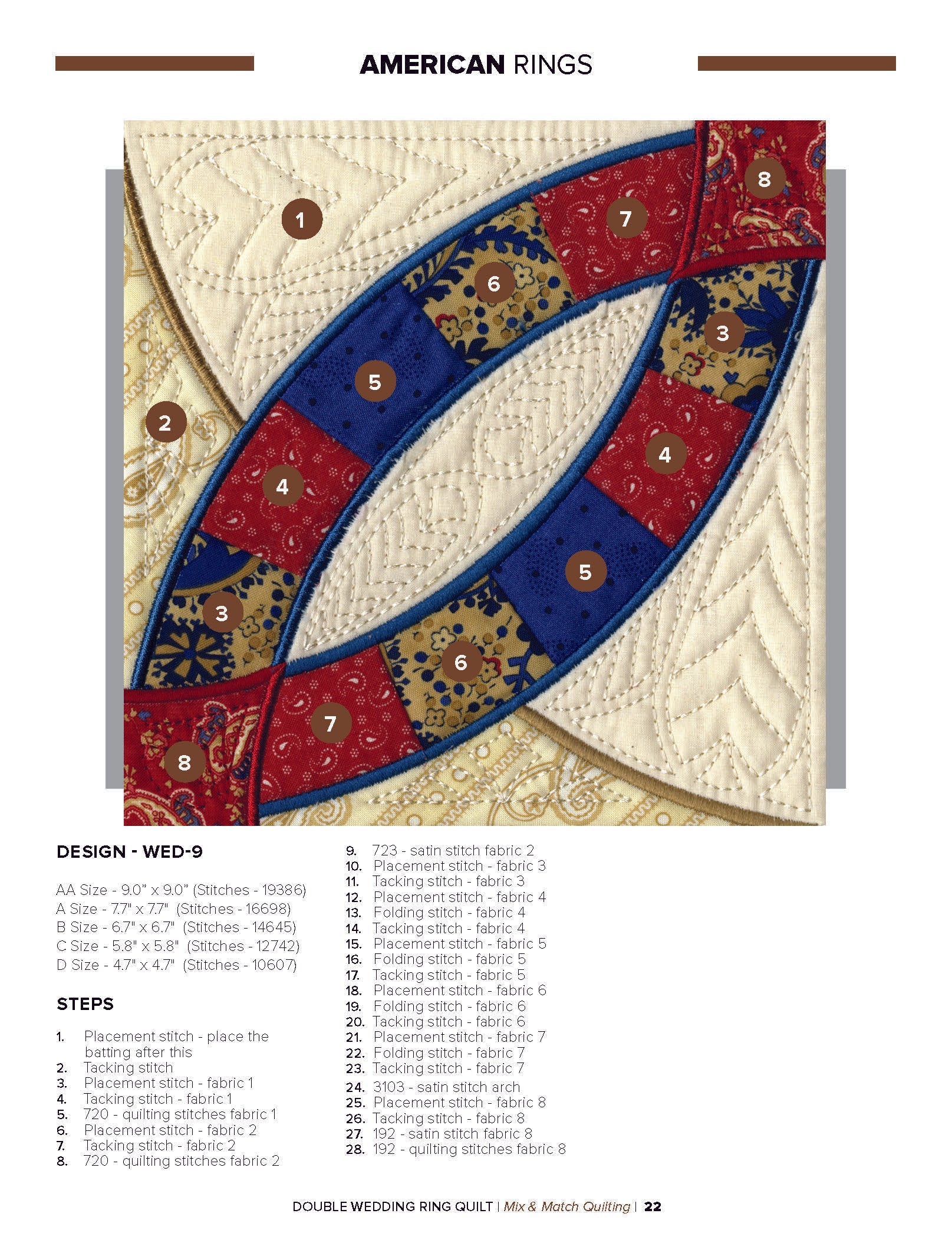 Anita Goodesign Double Wedding Ring Quilt Pattern Collection 314AGHD