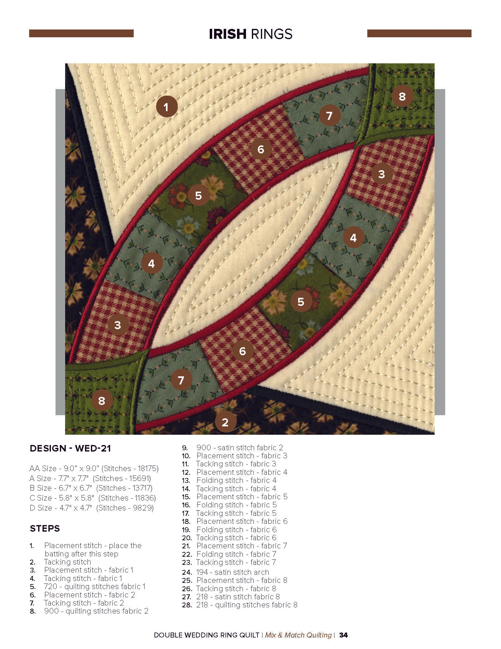 Anita Goodesign Double Wedding Ring Quilt Pattern Collection 314AGHD