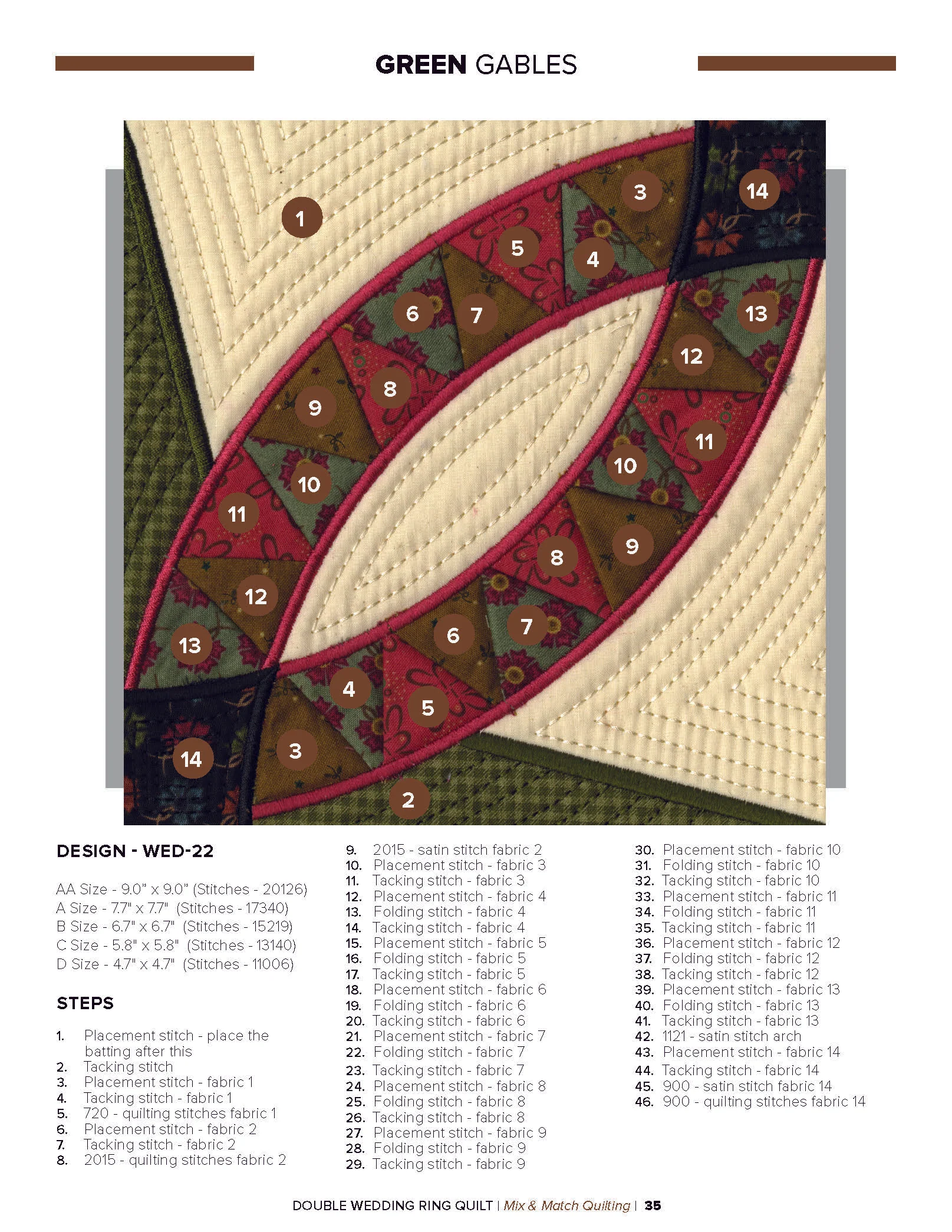 Anita Goodesign Double Wedding Ring Quilt Pattern Collection 314AGHD
