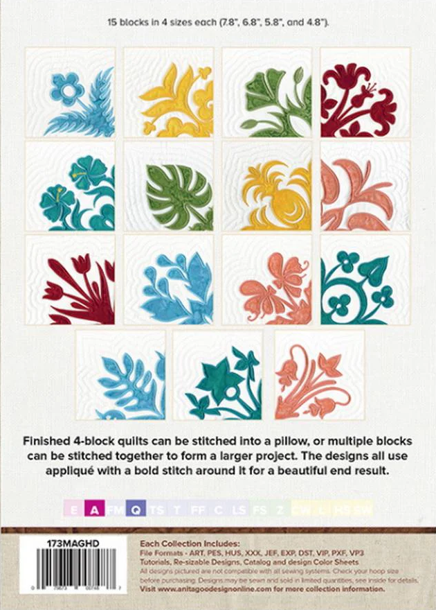 Anita Goodesign Hawaiian Quilt Pattern Collection 173MAGHD