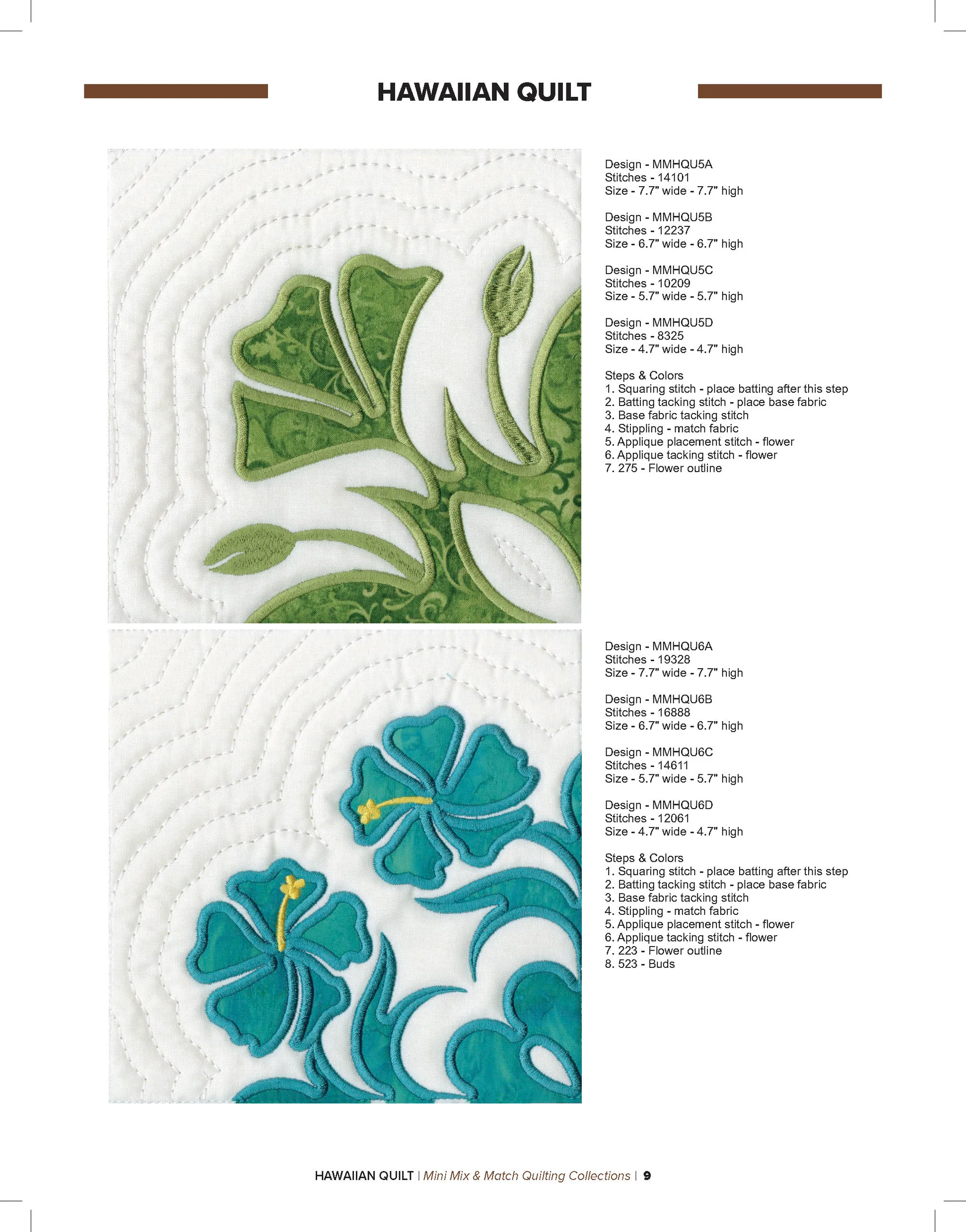 Anita Goodesign Hawaiian Quilt Pattern Collection 173MAGHD