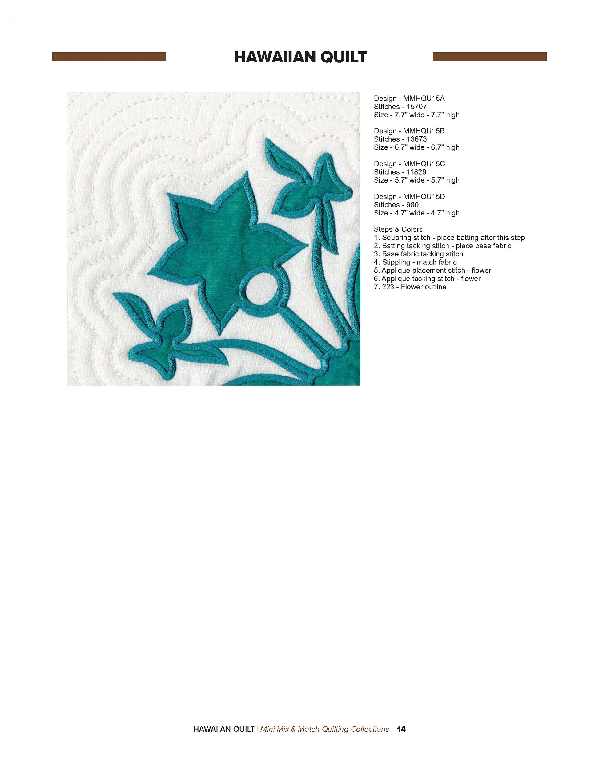 Anita Goodesign Hawaiian Quilt Pattern Collection 173MAGHD