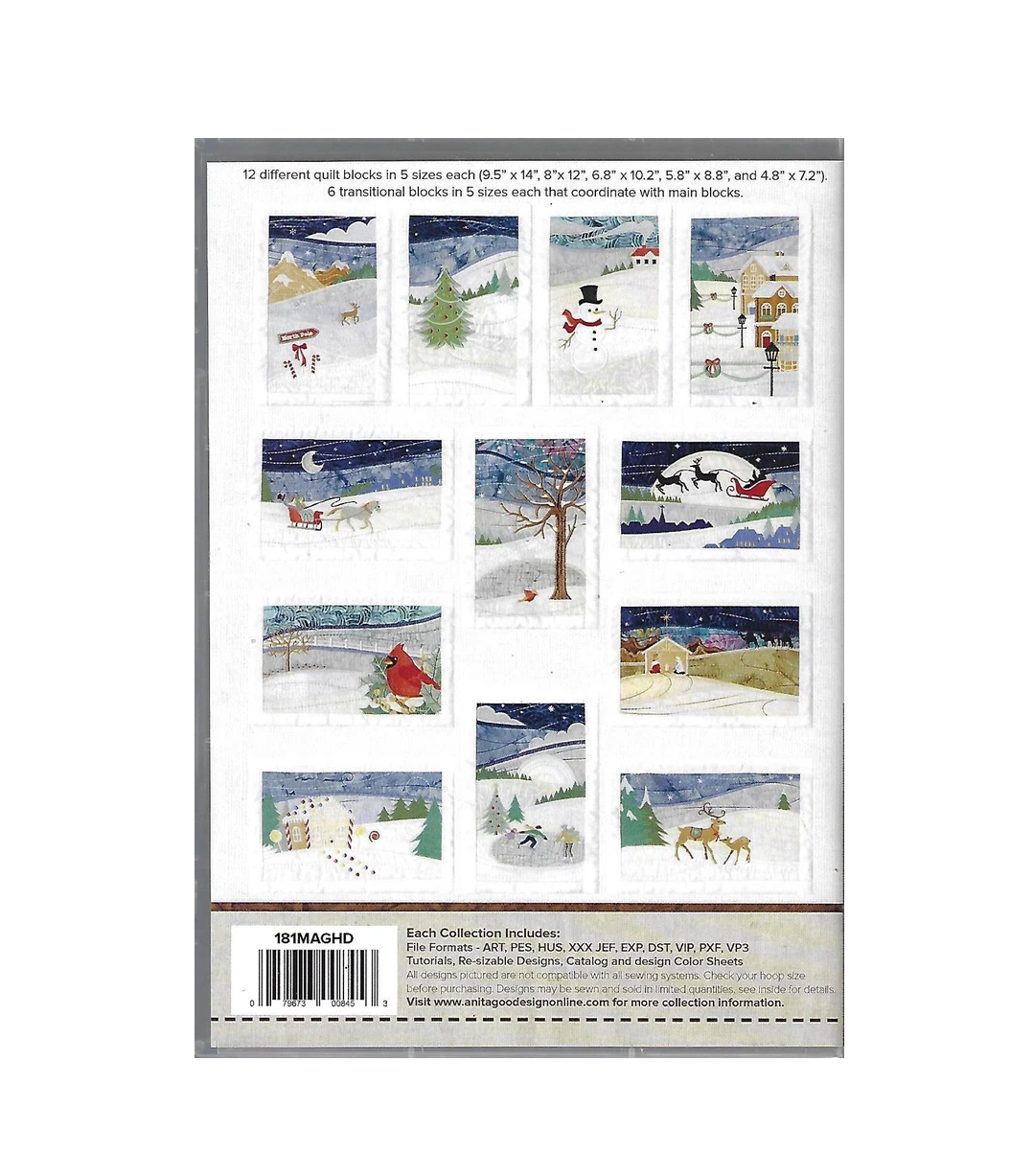 Anita Goodesign Landscape Christmas Quilt Pattern Collection 181MAGHD
